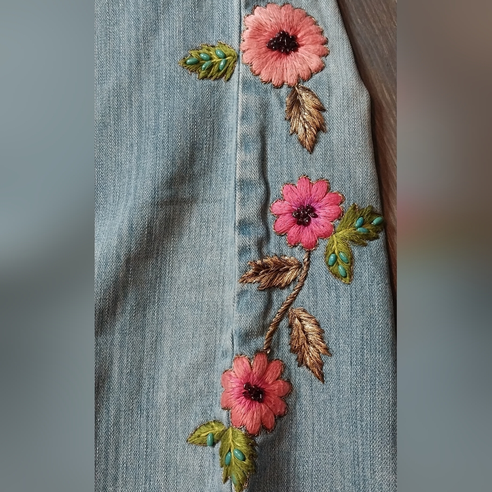 Dana Buchman Embroidered Jeans - Picture 9 of 13